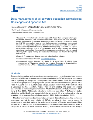 人工智能教育技术的数据管理